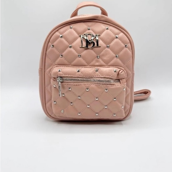 Badgley Mischka Mini Studded Backpack Quilted- Blush NWT - Picture 1 of 7
